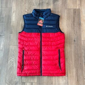 Columbia Powder Lite Omni-Heat Blue and Red Puffer Vest Small